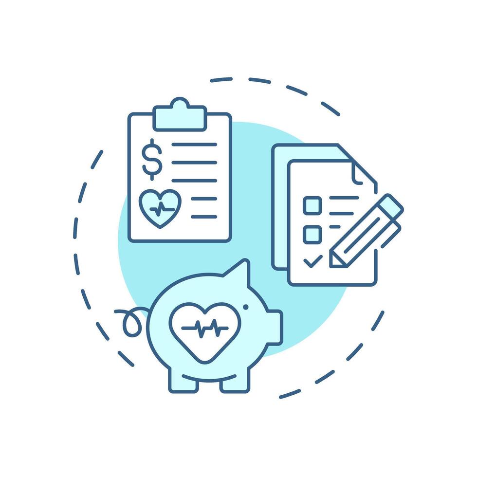 Benefits administration soft blue concept icon. Employees insurance. Human resource information system. Round shape line illustration. Abstract idea. Graphic design. Easy to use in brochure vector