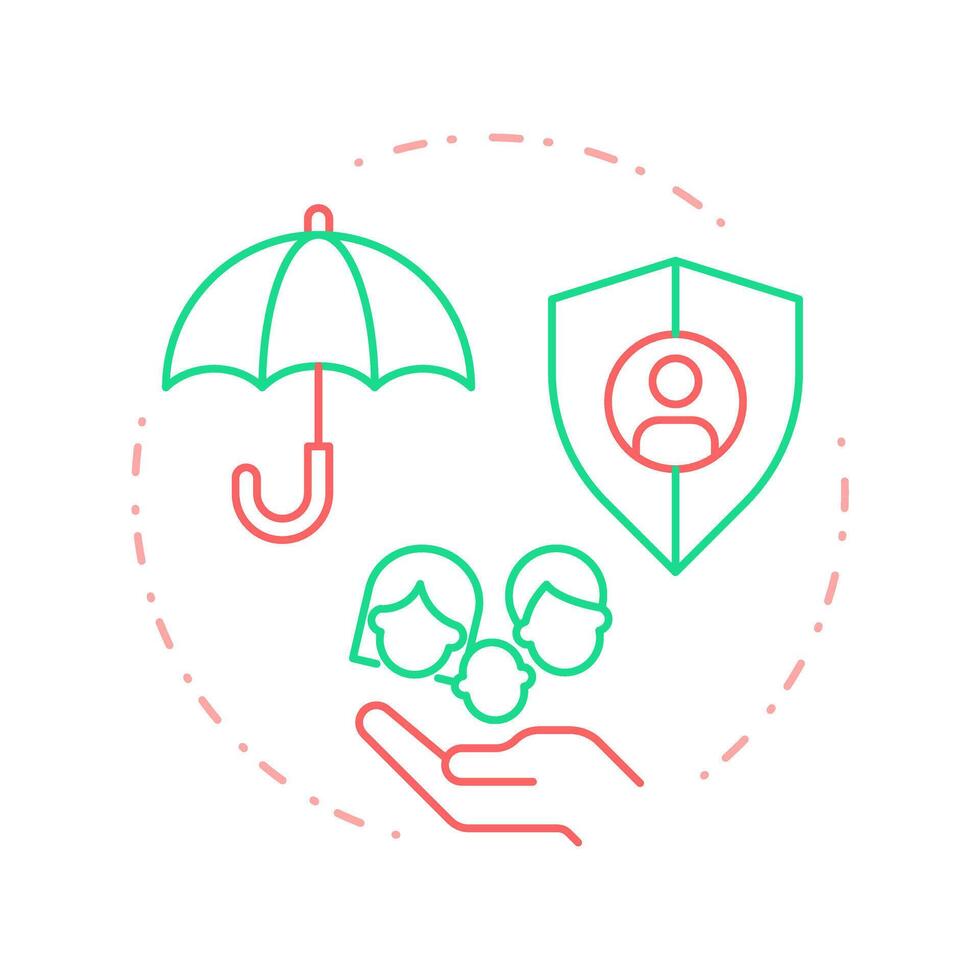 Social security right duo tone concept icon. Government finance, insurance policy. Round two color outline illustration. Abstract design. Easy to use in infographic, presentation vector