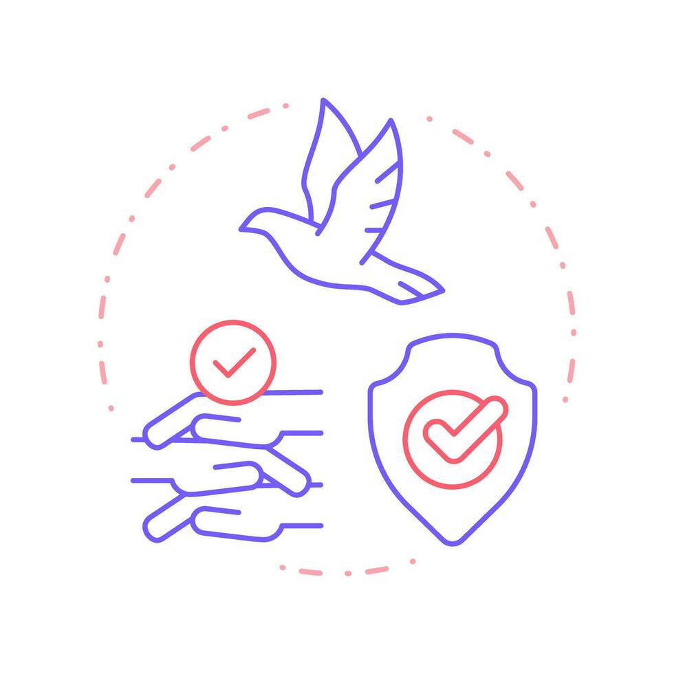 Fair social order duo tone concept icon. Social justice, equality. Law regulation. Round two color outline illustration. Abstract design. Easy to use in infographic, presentation vector