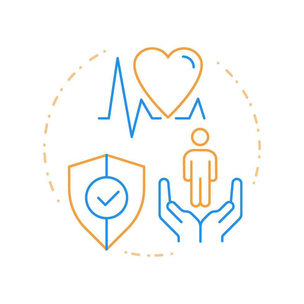 Life, liberty and security duo tone concept icon. Human rights, social democracy. Round two color outline illustration. Abstract design. Easy to use in infographic, presentation vector