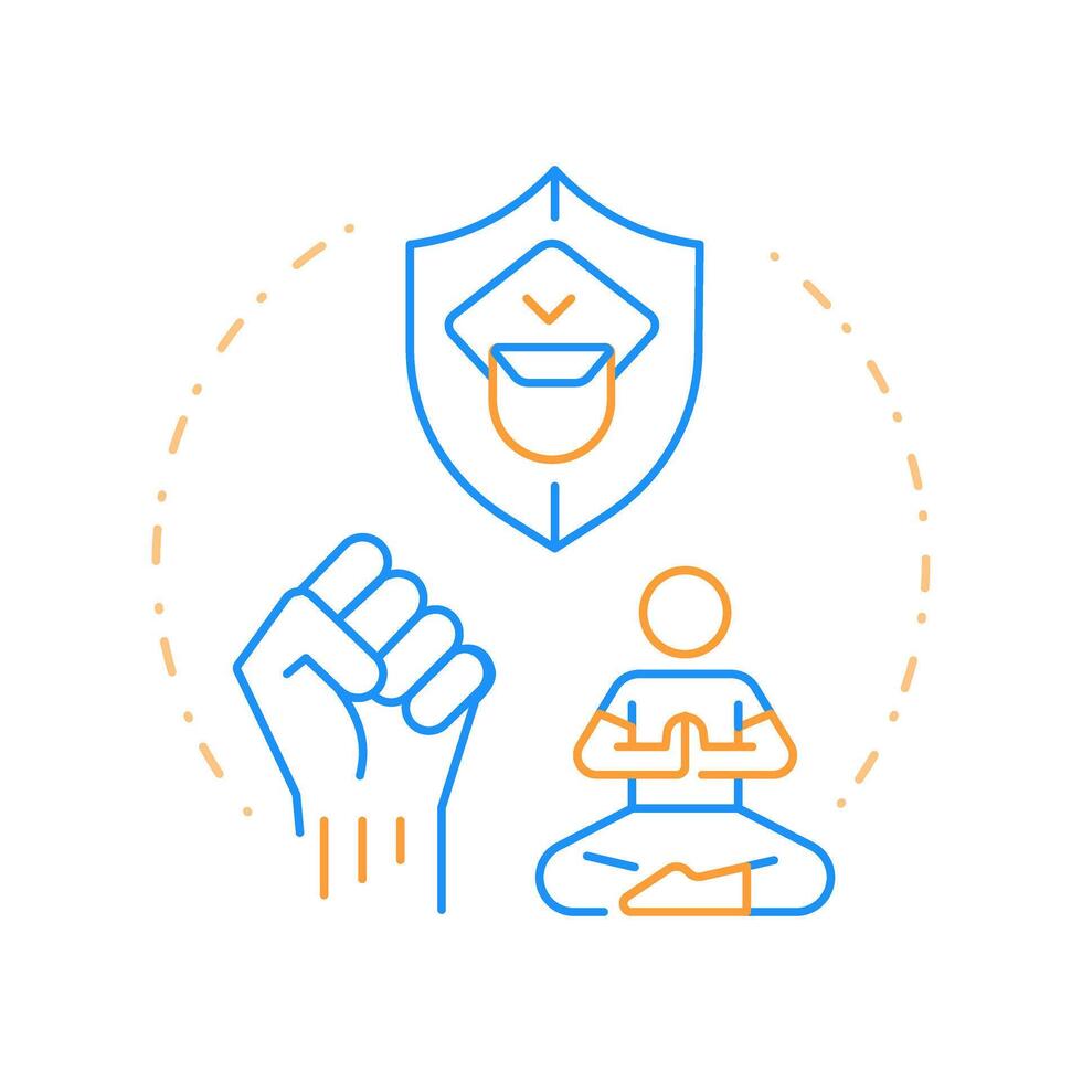 Torture freedom duo tone concept icon. Public safety, police. Crime, violence. Round two color outline illustration. Abstract design. Easy to use in infographic, presentation vector