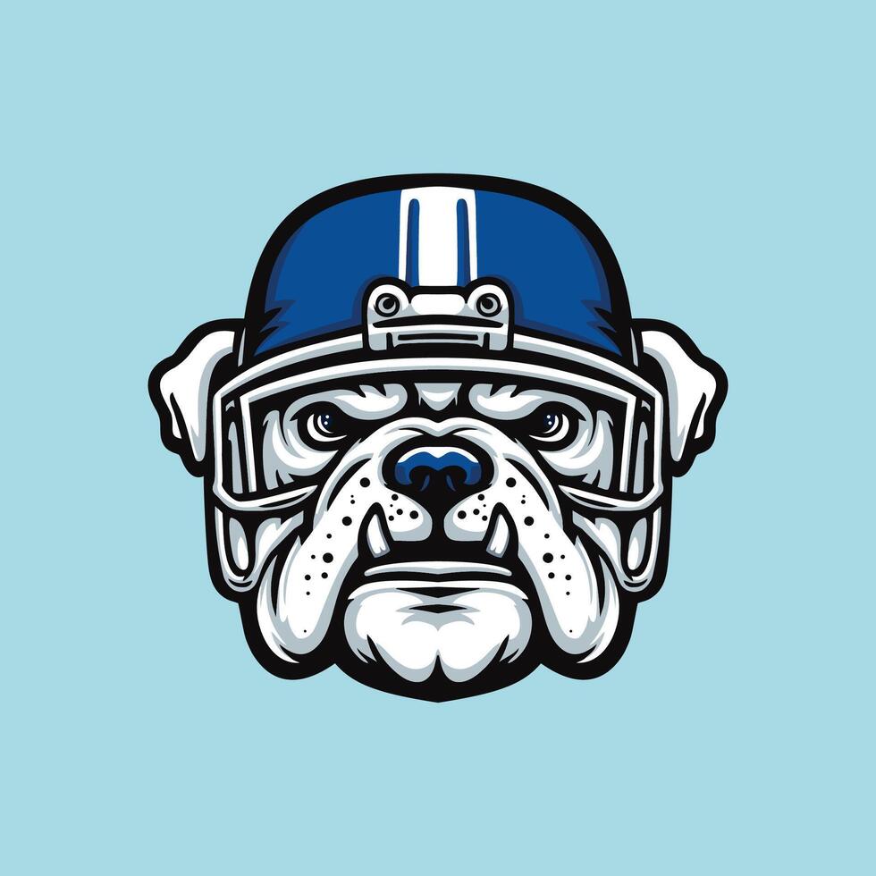 An image of a bulldog wearing a football helmet vector