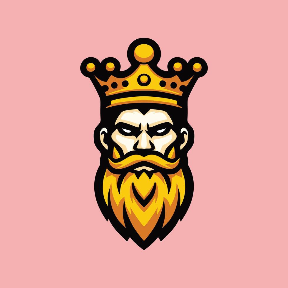 A king with a beard and a crown vector