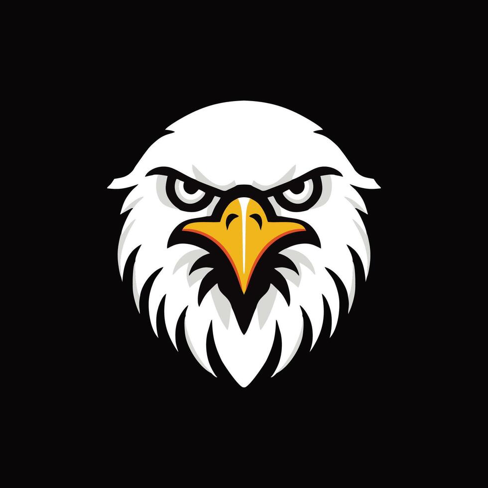An eagle head on a black background vector
