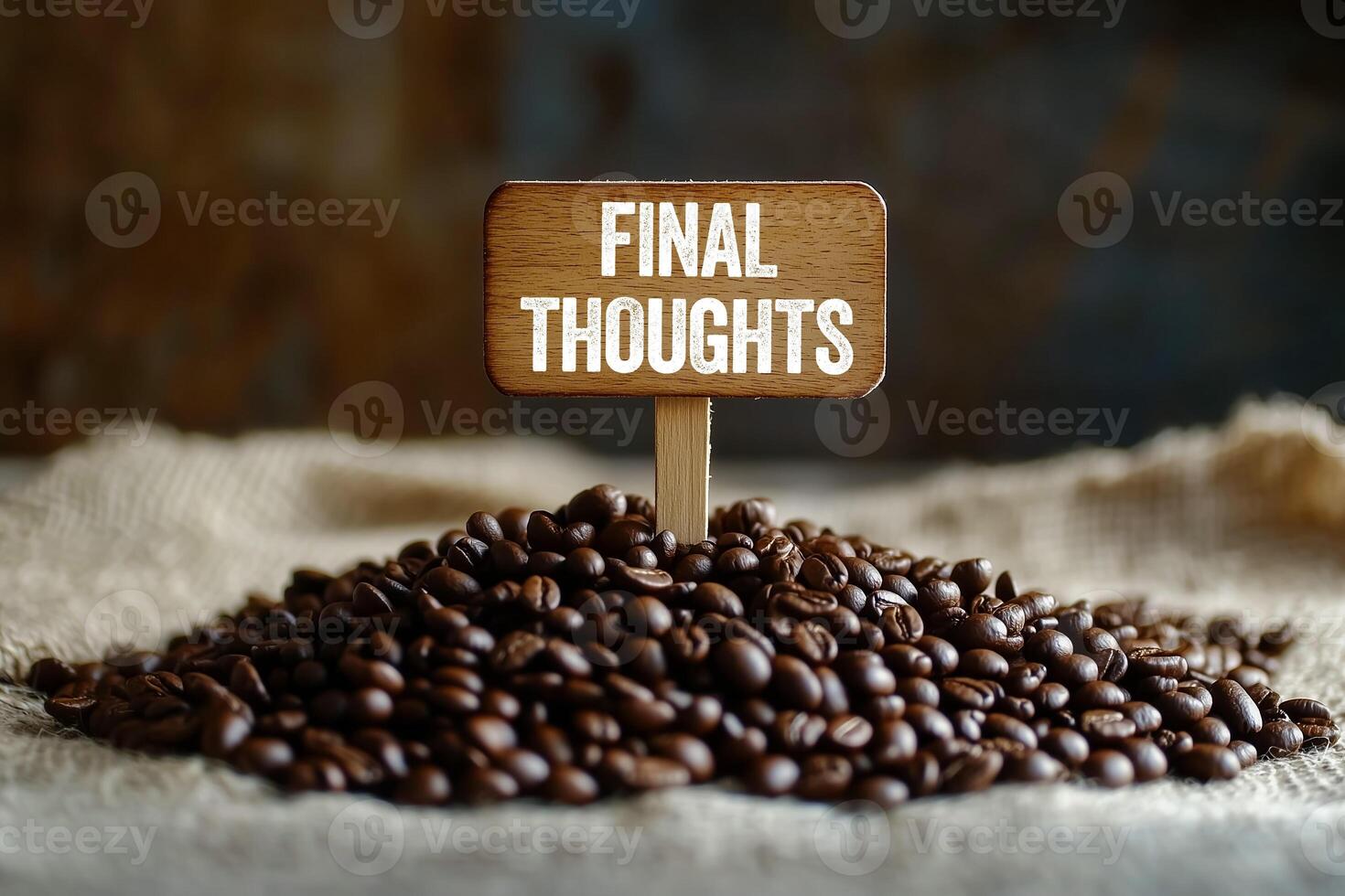Final thoughts message written on wooden sign photo