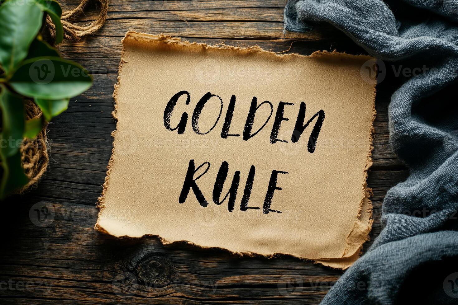 Golden rule message on a vintage paper photo