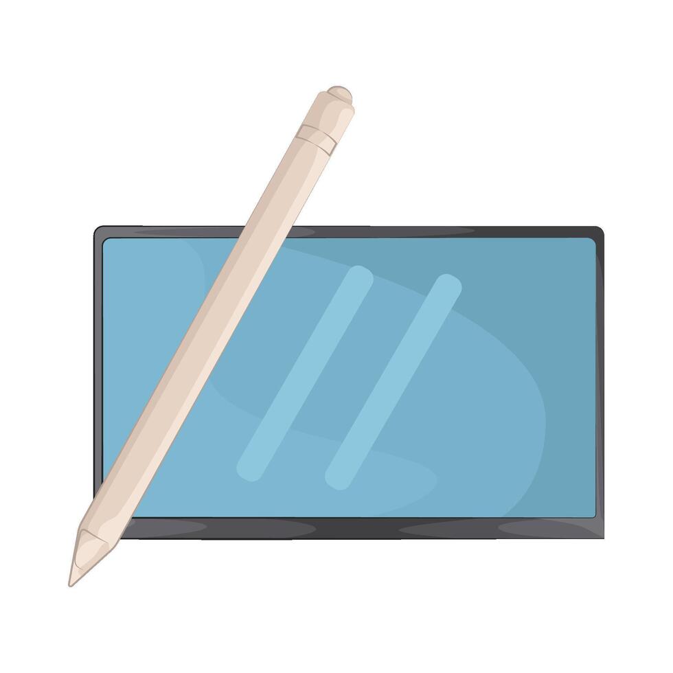 stylus pen with pen tablet vector