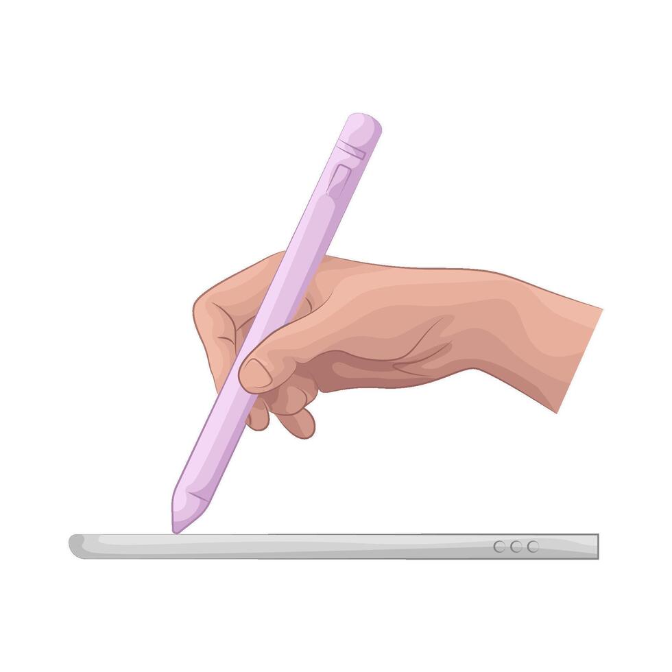 drawing on a pen tablet vector
