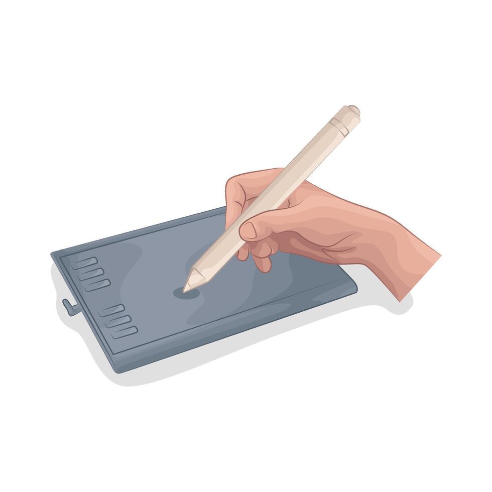 drawing on a pen tablet illustration vector