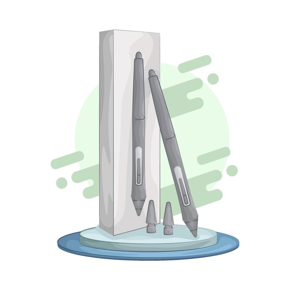 stylus pen with box vector