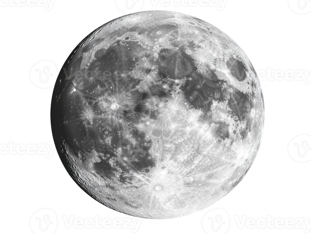 Full moon shining brightly in a clear night sky png