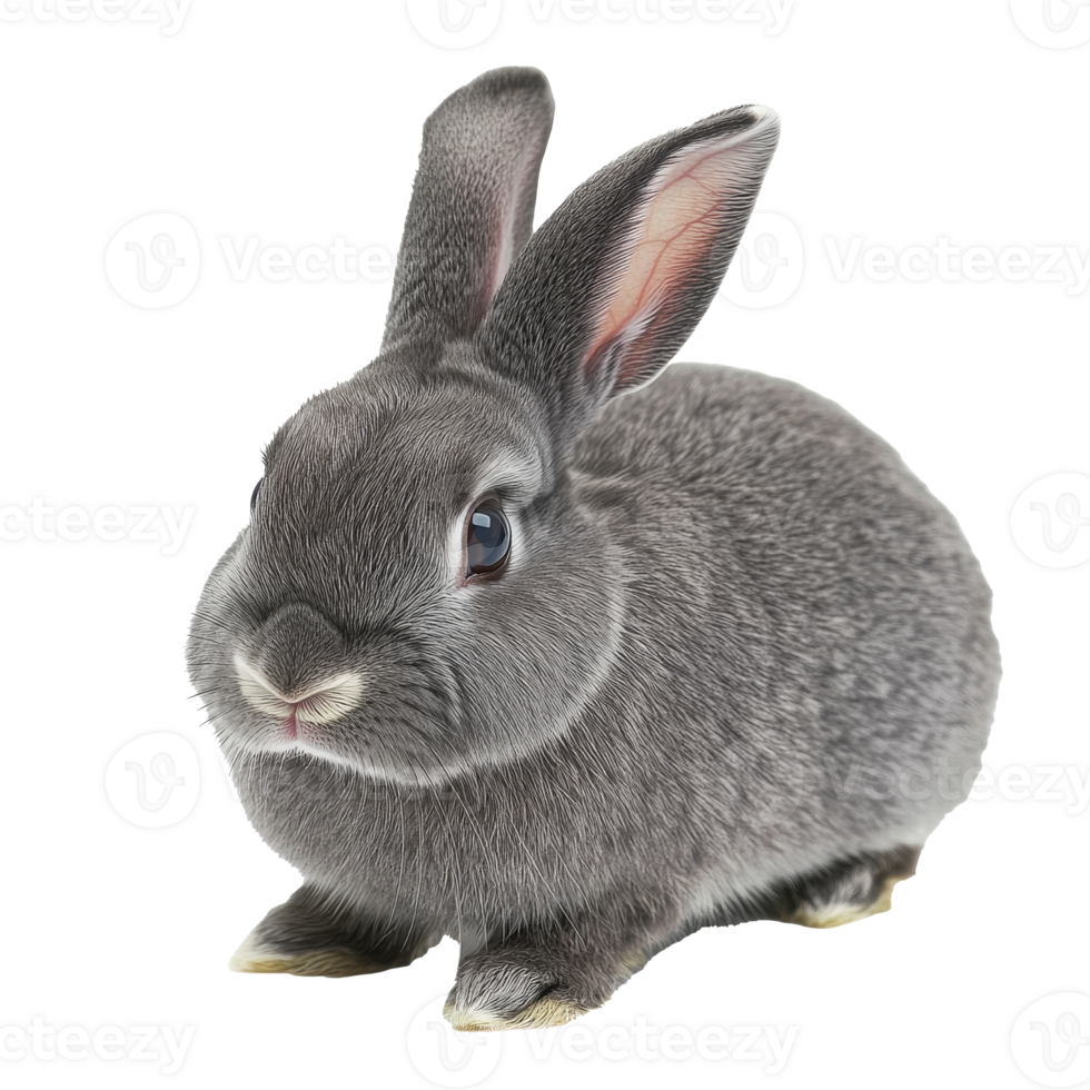 Gray rabbit resting in a bright place png