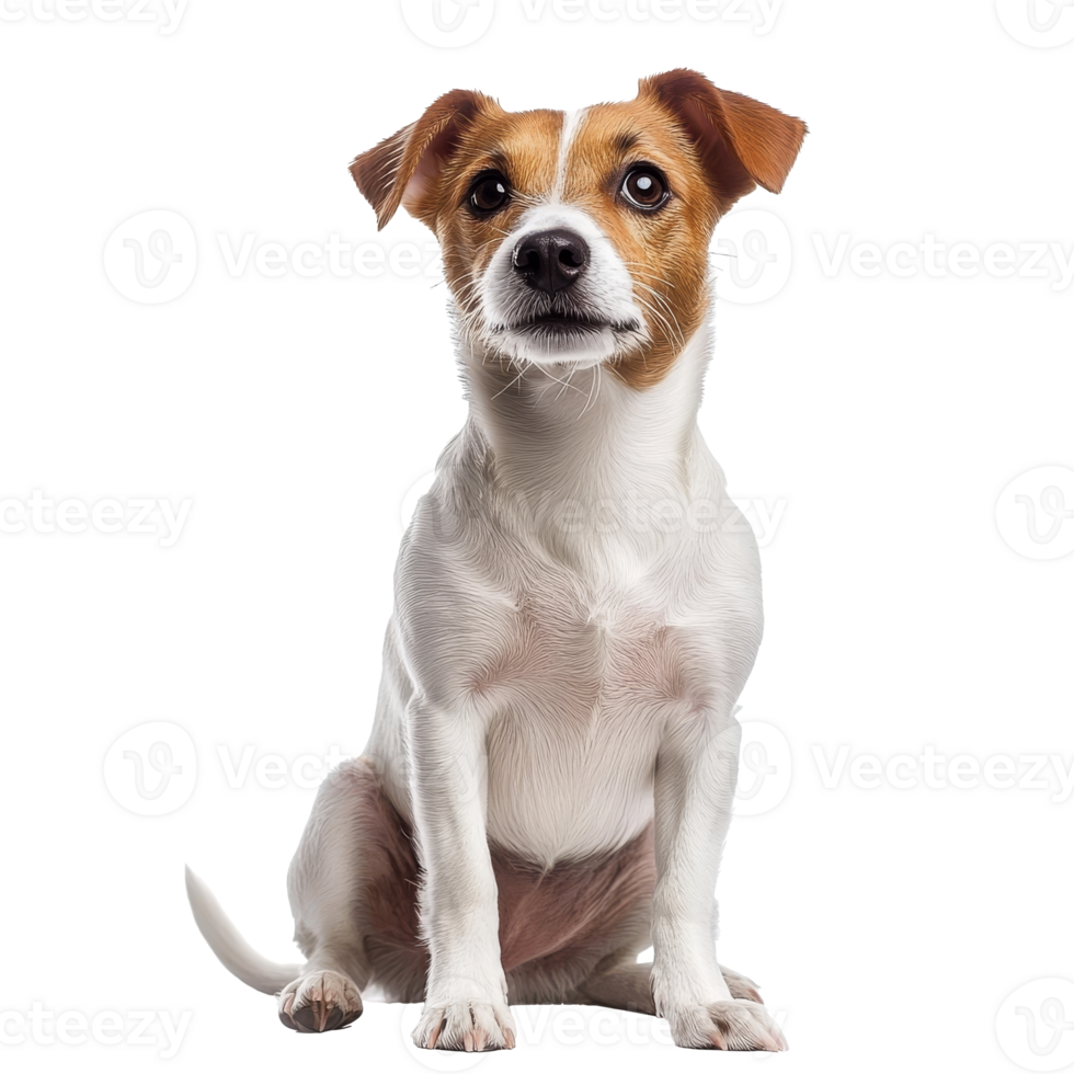 Playful dog poses for a studio portrait session png