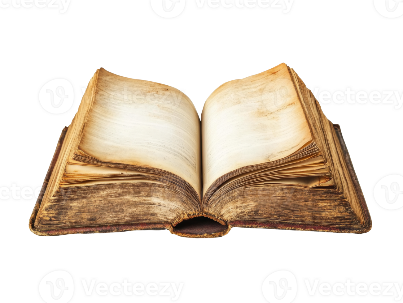 Old book with worn pages resting on a flat surface png