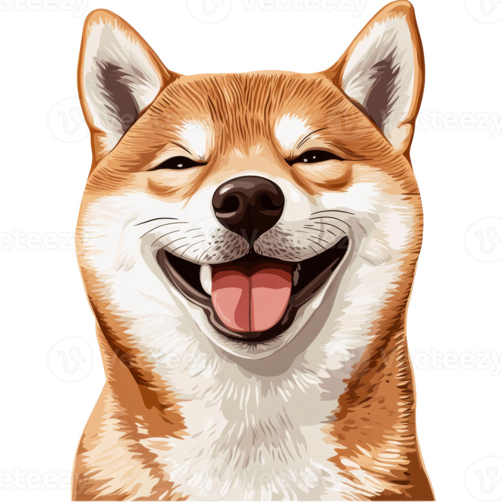 Happy shiba inu dog displaying joyful expression png