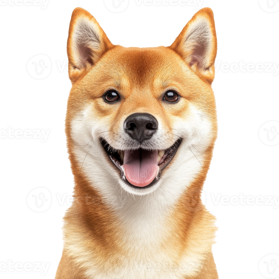 Shiba Inu smiling happily with bright eyes png
