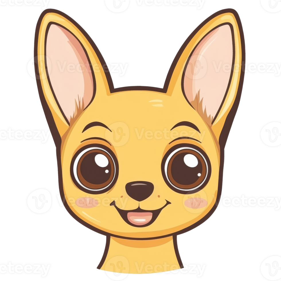 Happy cartoon dog with big eyes png