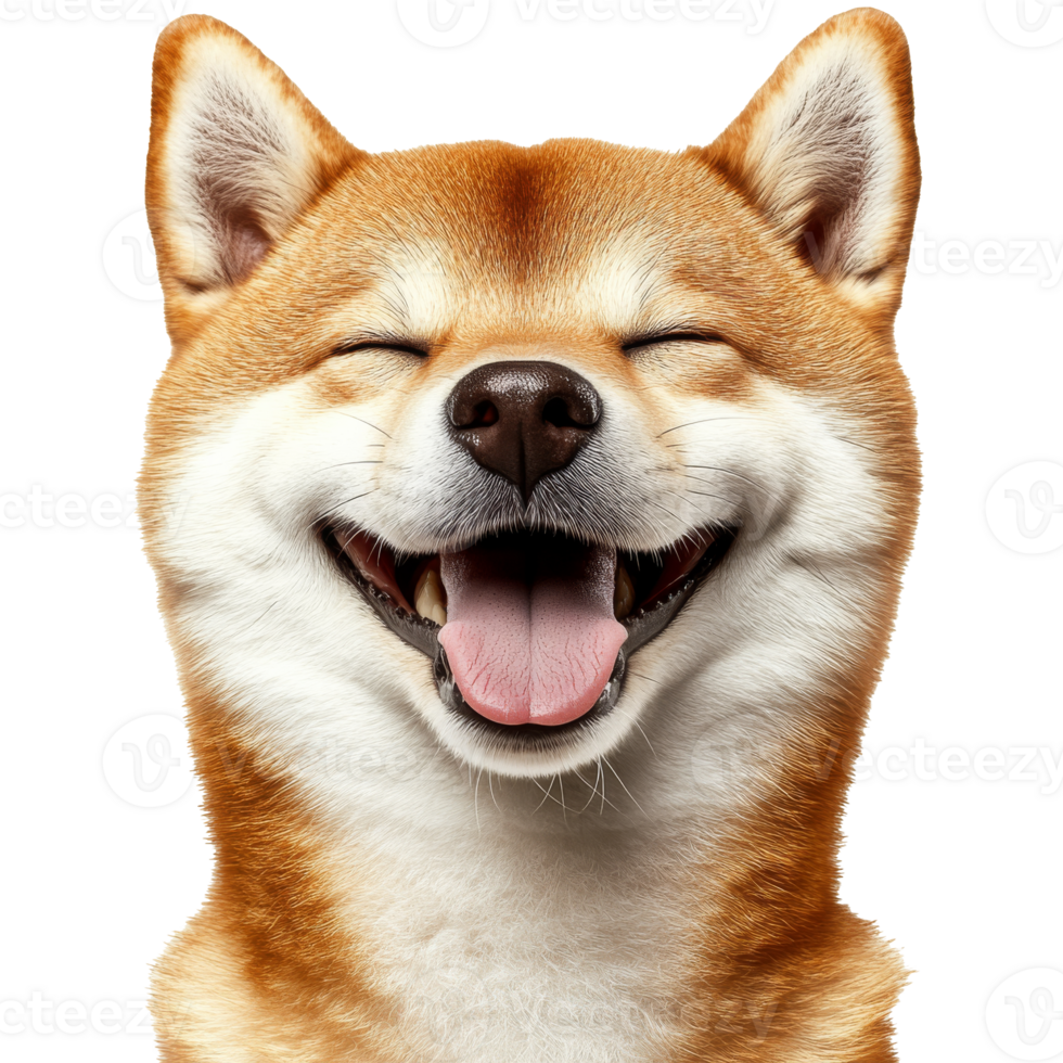 Happy shiba inu dog with a joyful expression png