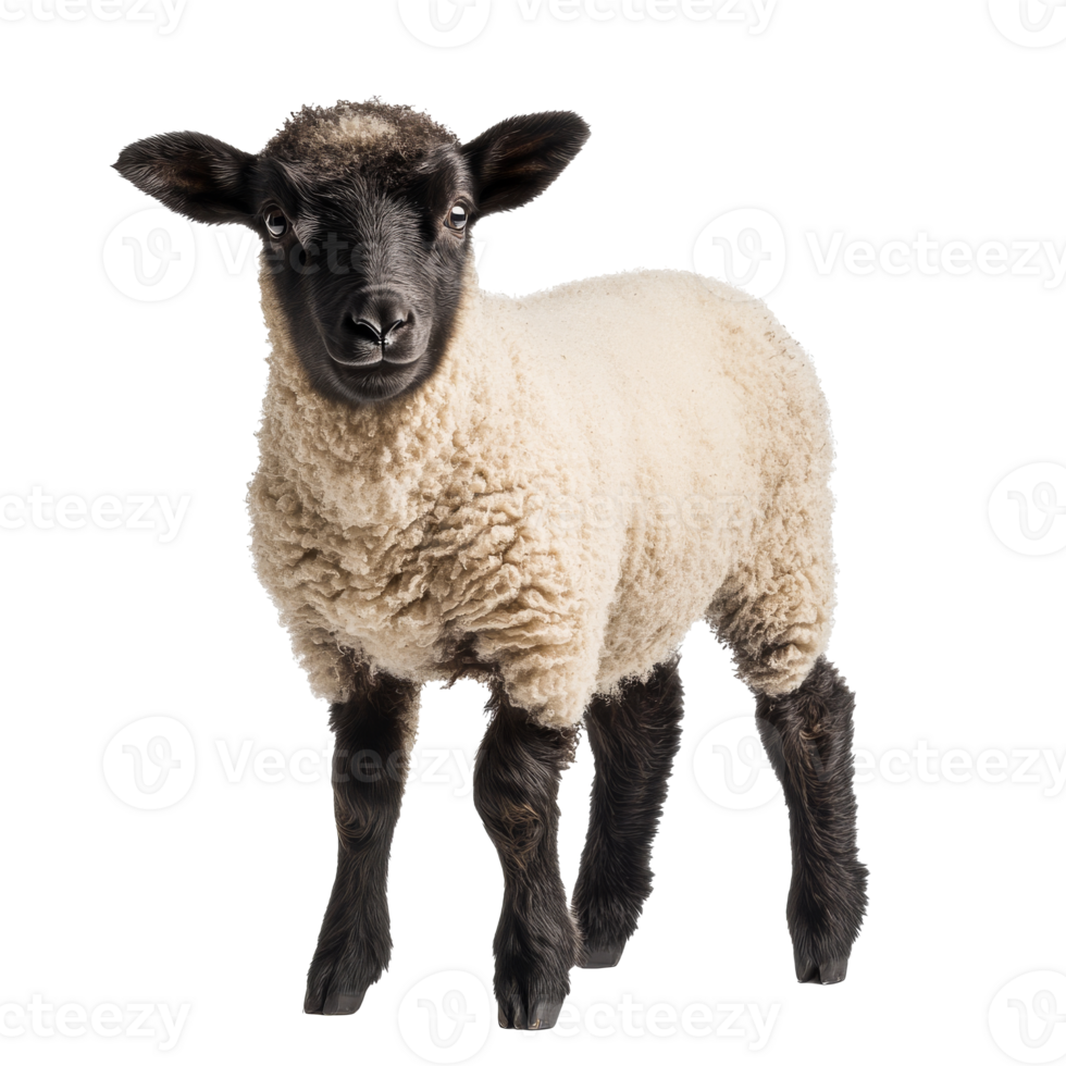 Young lamb standing in a bright setting png