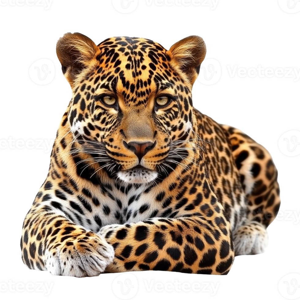 Leopard resting, stunning fur patterns png