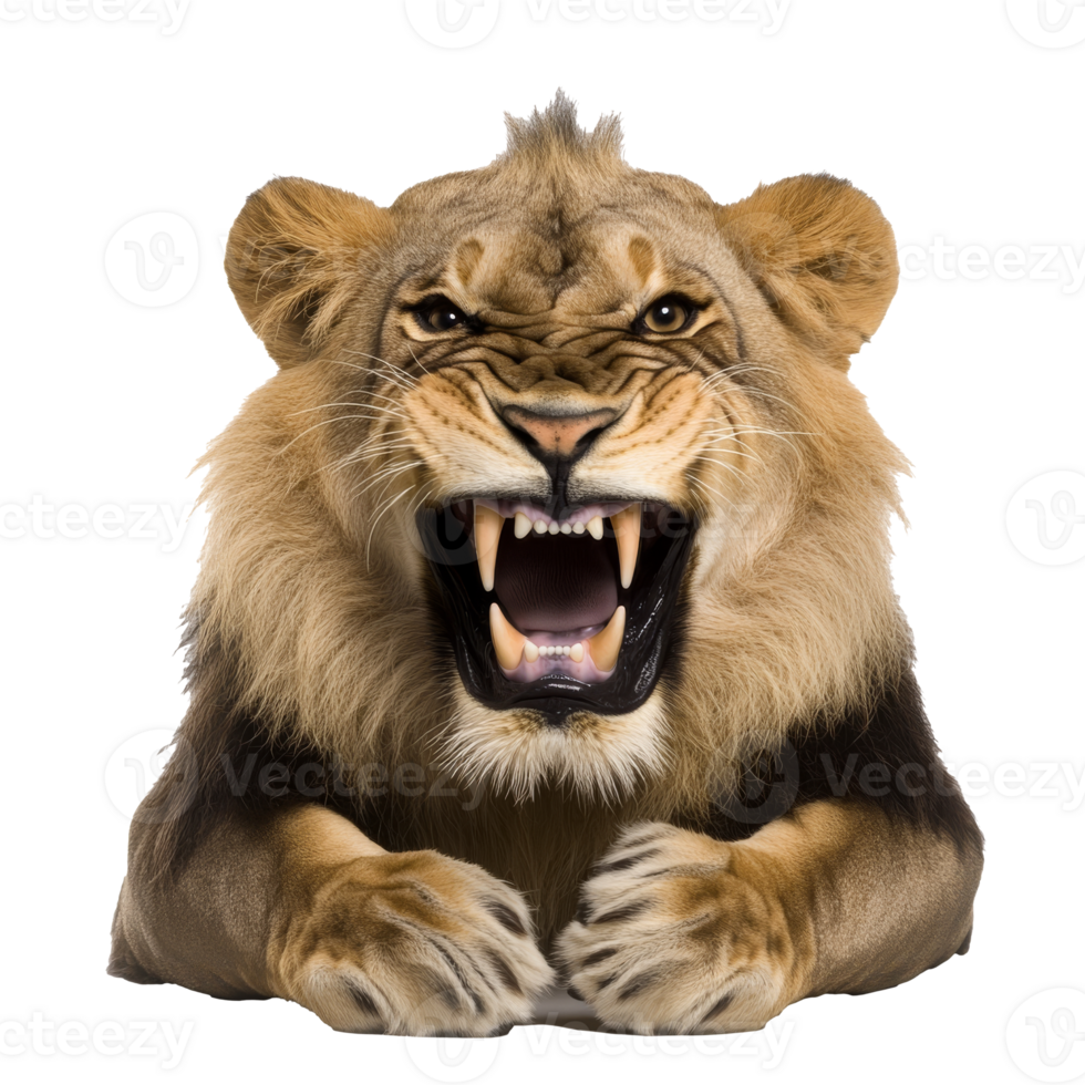 Fierce lion in the light png