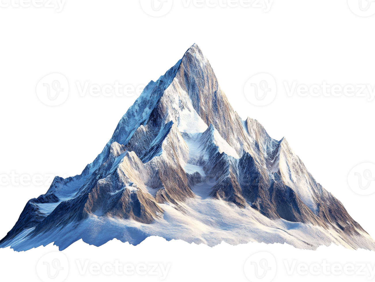 Snow covered mountain peak under clear sky png