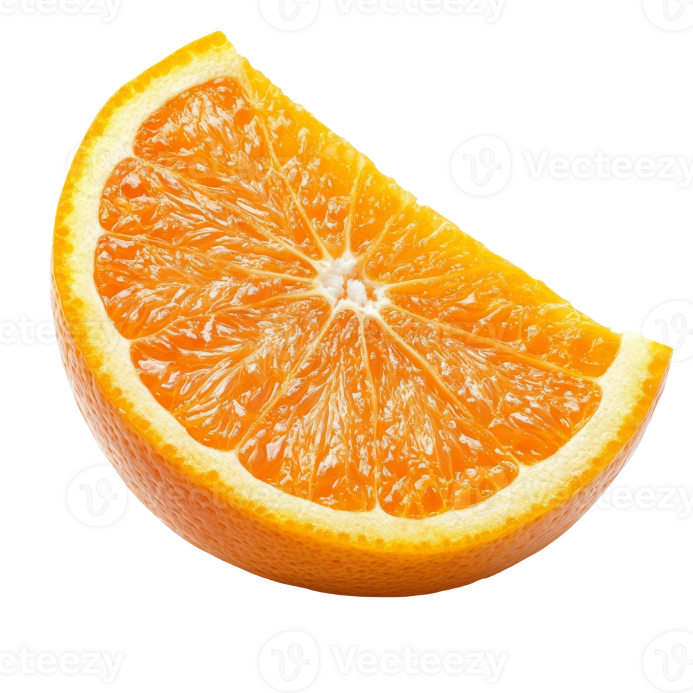 Juicy orange slice ready for refreshing enjoyment png
