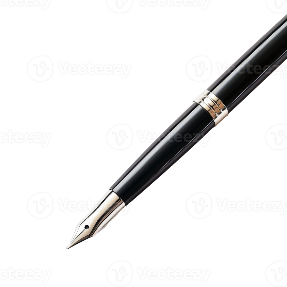 Elegant fountain pen lying on a smooth surface png