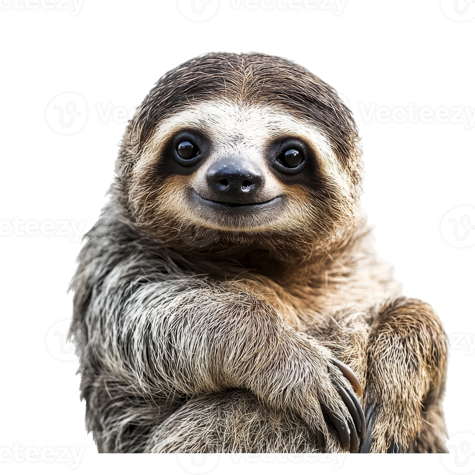 Cute sloth smiling with charm and personality png