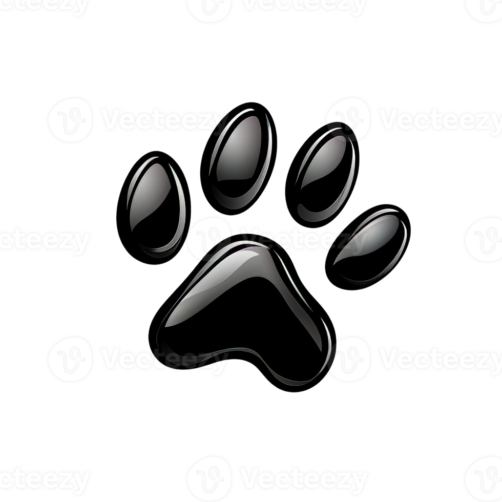 Black paw print symbol on a white background png