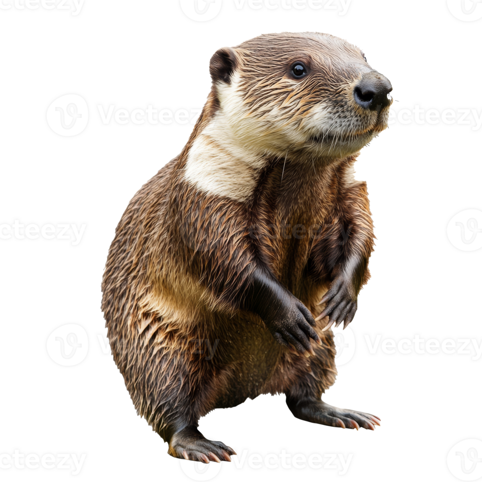 Otter stands upright with curious expression png