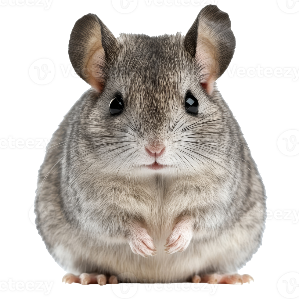 Cute small gray pet rodent sitting quietly png