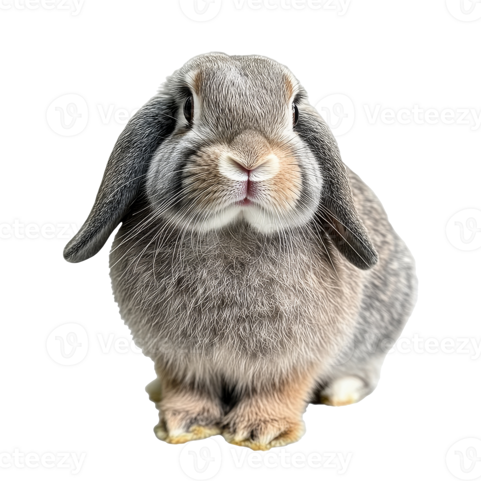 Cute fluffy rabbit sitting quietly indoors png