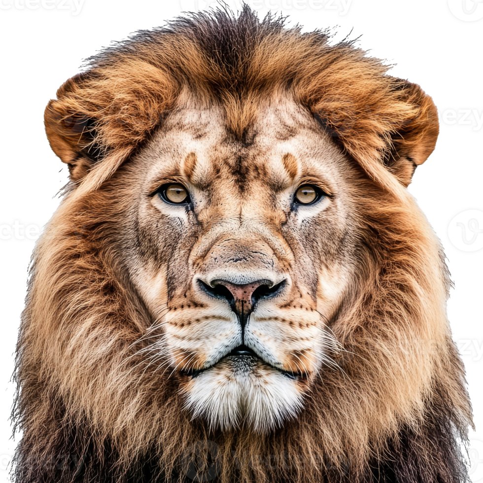 Majestic lion with powerful presence in close up png