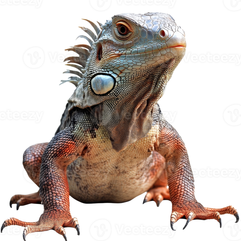 Colorful lizard posing in natural habitat setting png