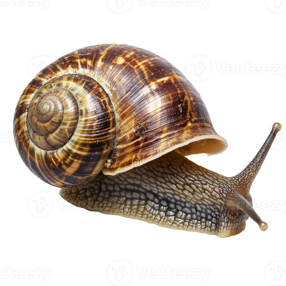Snail crawling on a surface with patterned shell png