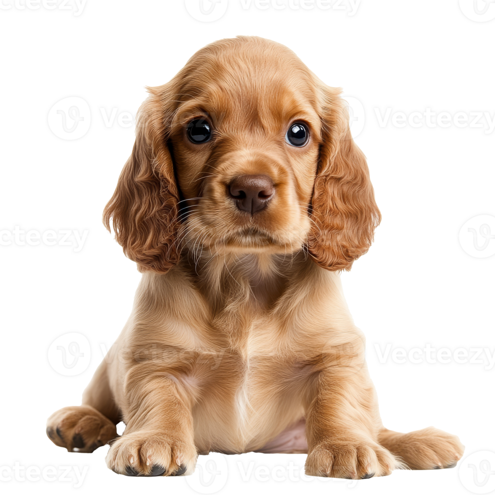 Cocker spaniel puppy on white background png