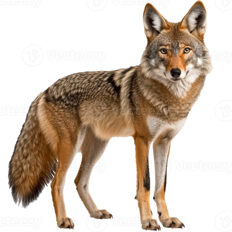 Coyote standing proudly in natural posture png