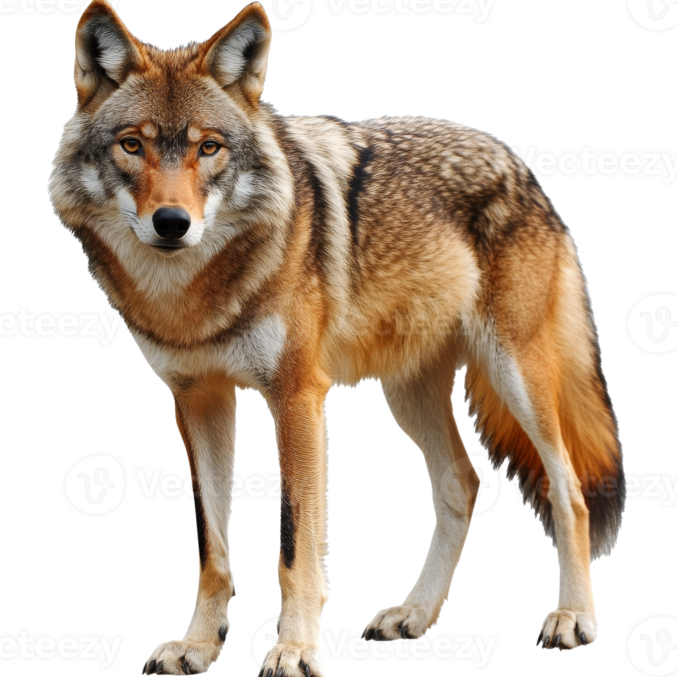 Alert coyote in natural pose png