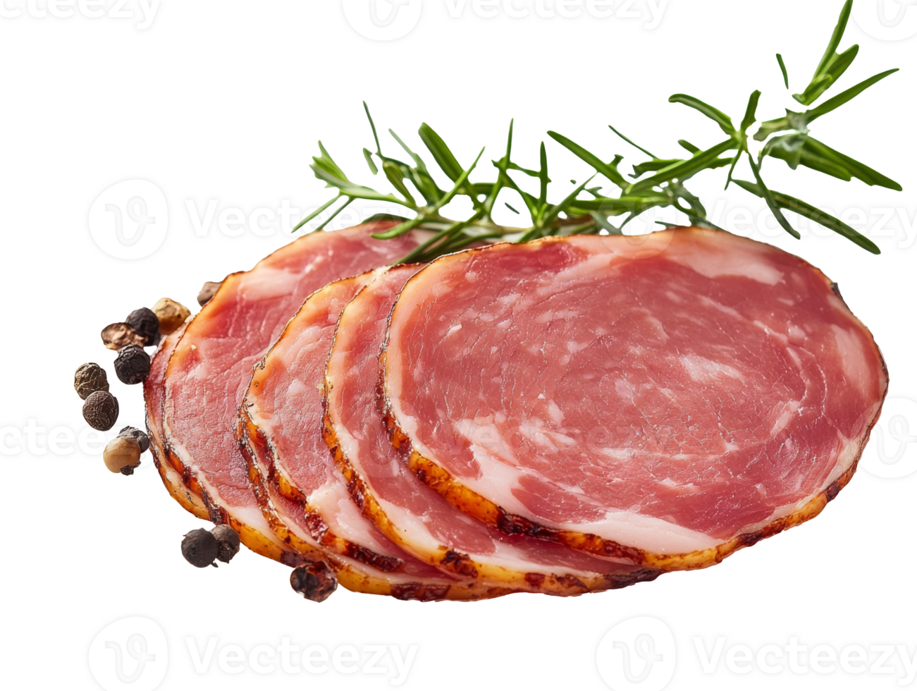 Cured meat slices with herbs png