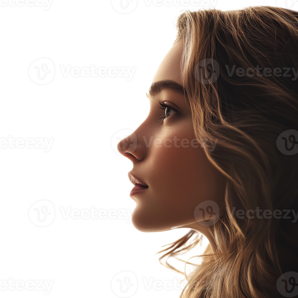 Profile of a woman against a light background png