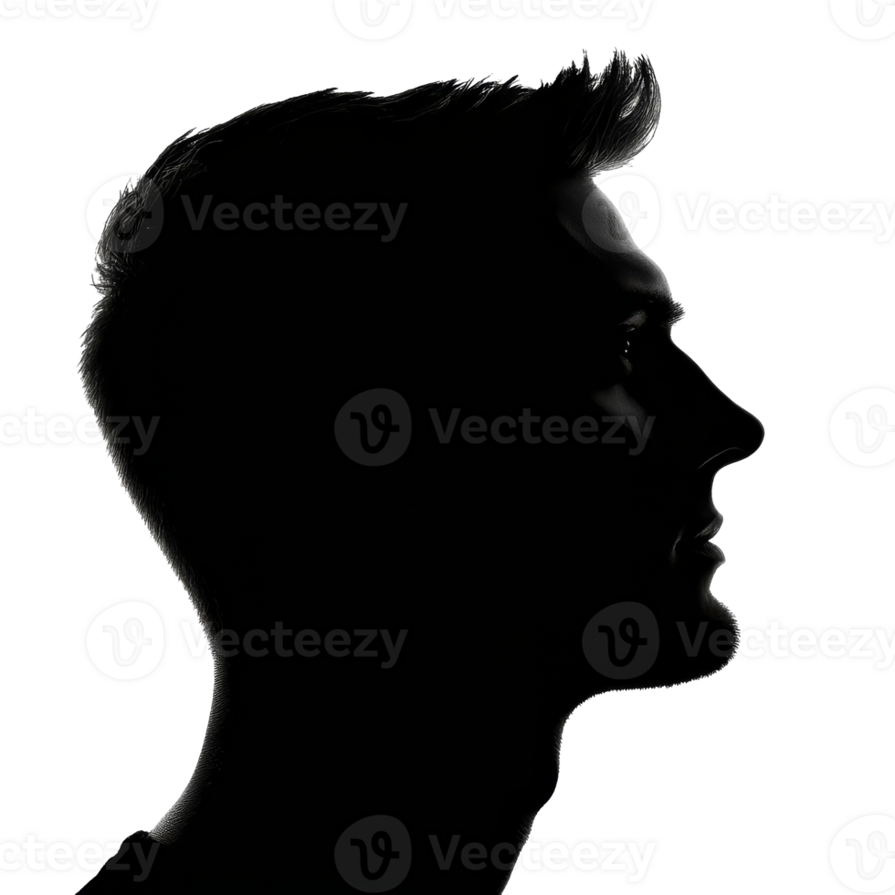Profile silhouette on white background png
