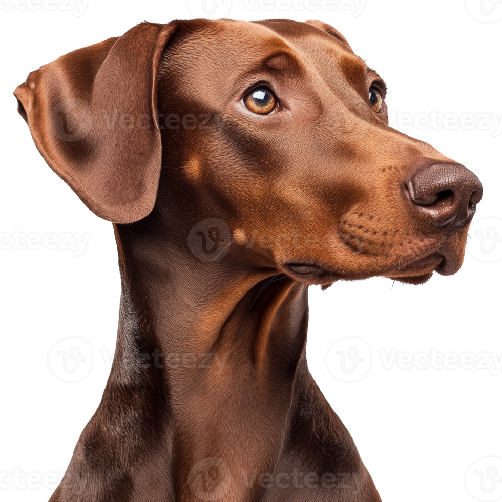 Brown dog with gentle expression looking around png