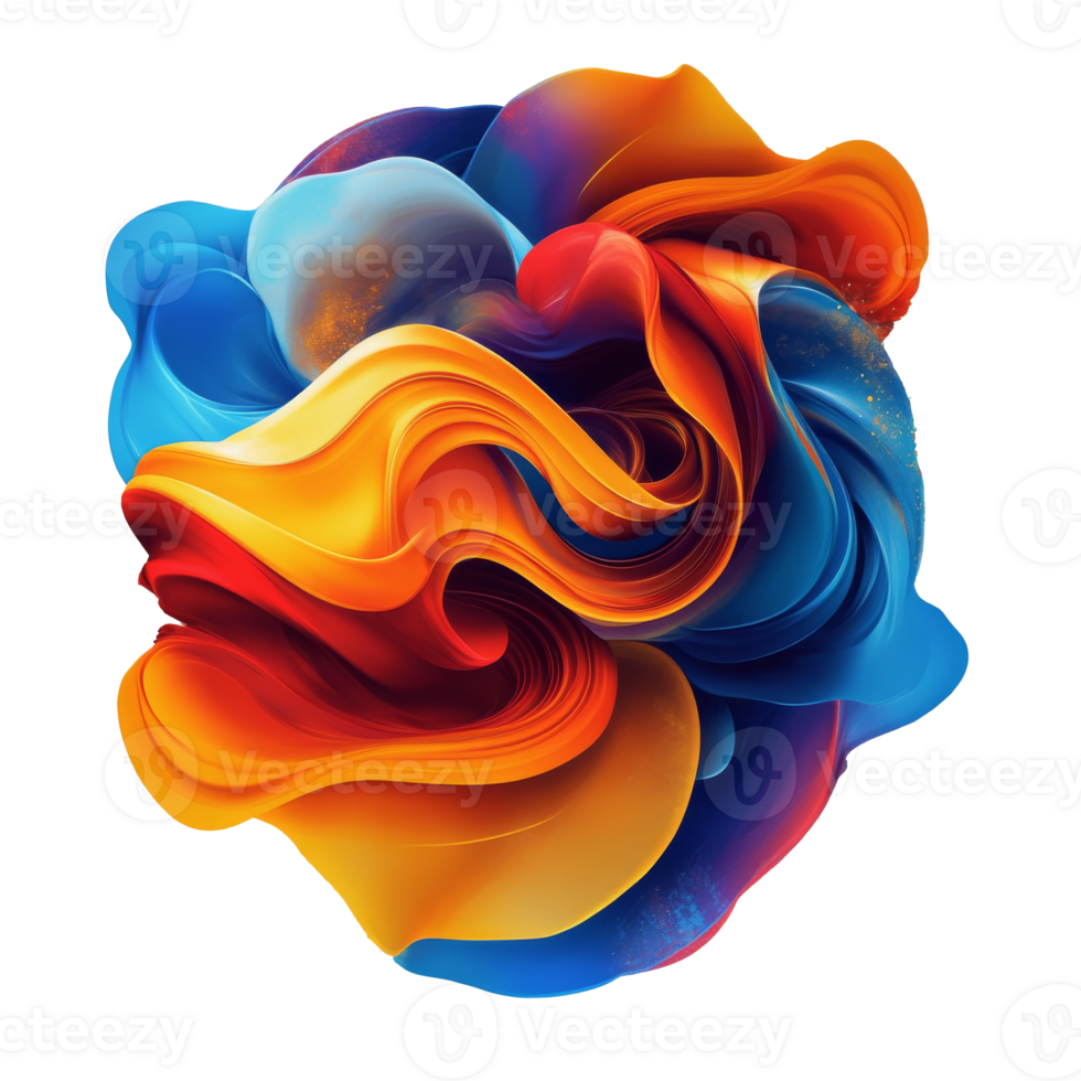 Vibrant abstract swirl with dynamic shapes png
