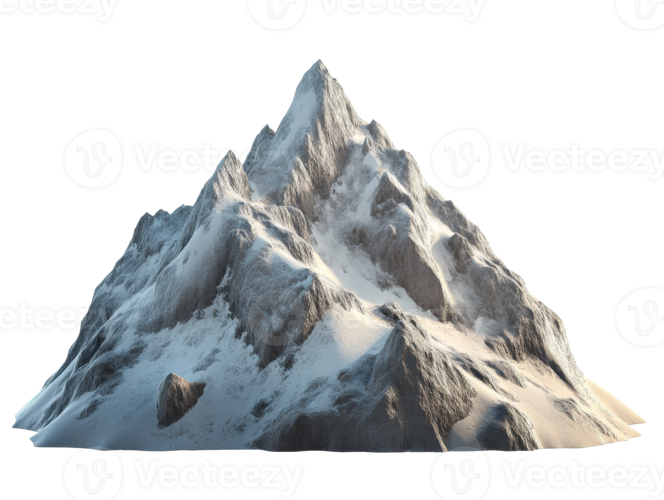 Snowy mountain peak stands tall in bright light png