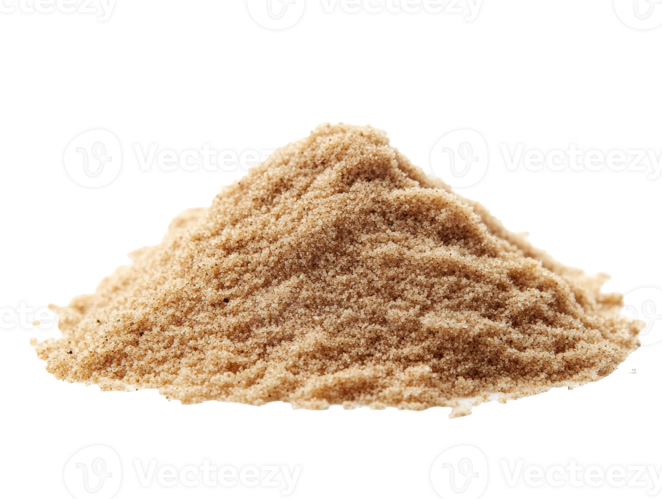 Natural brown sugar piled on a surface png