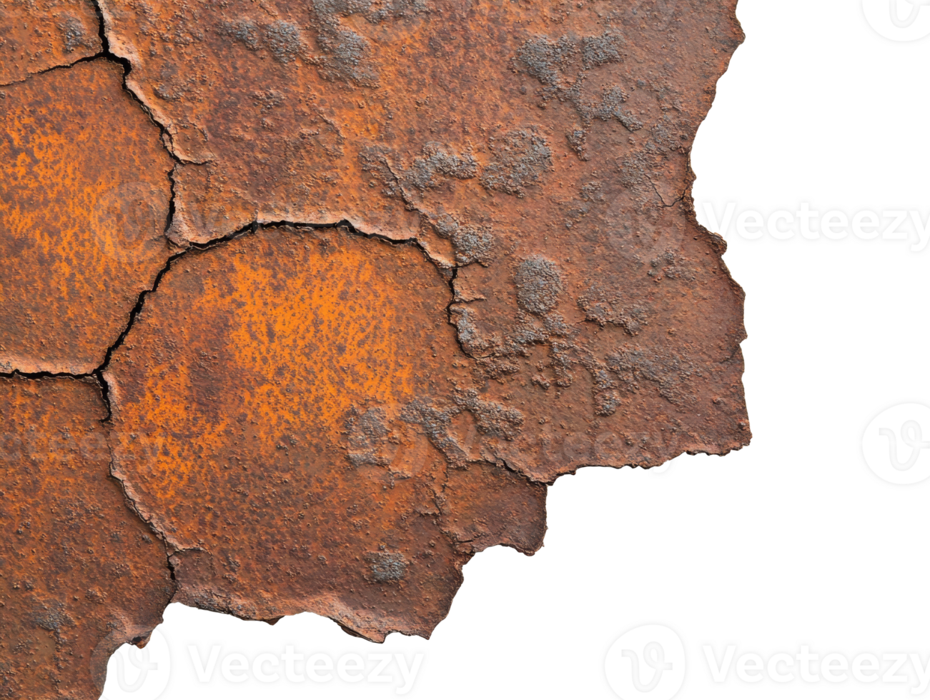 Rusty surface with textured patterns and colors png