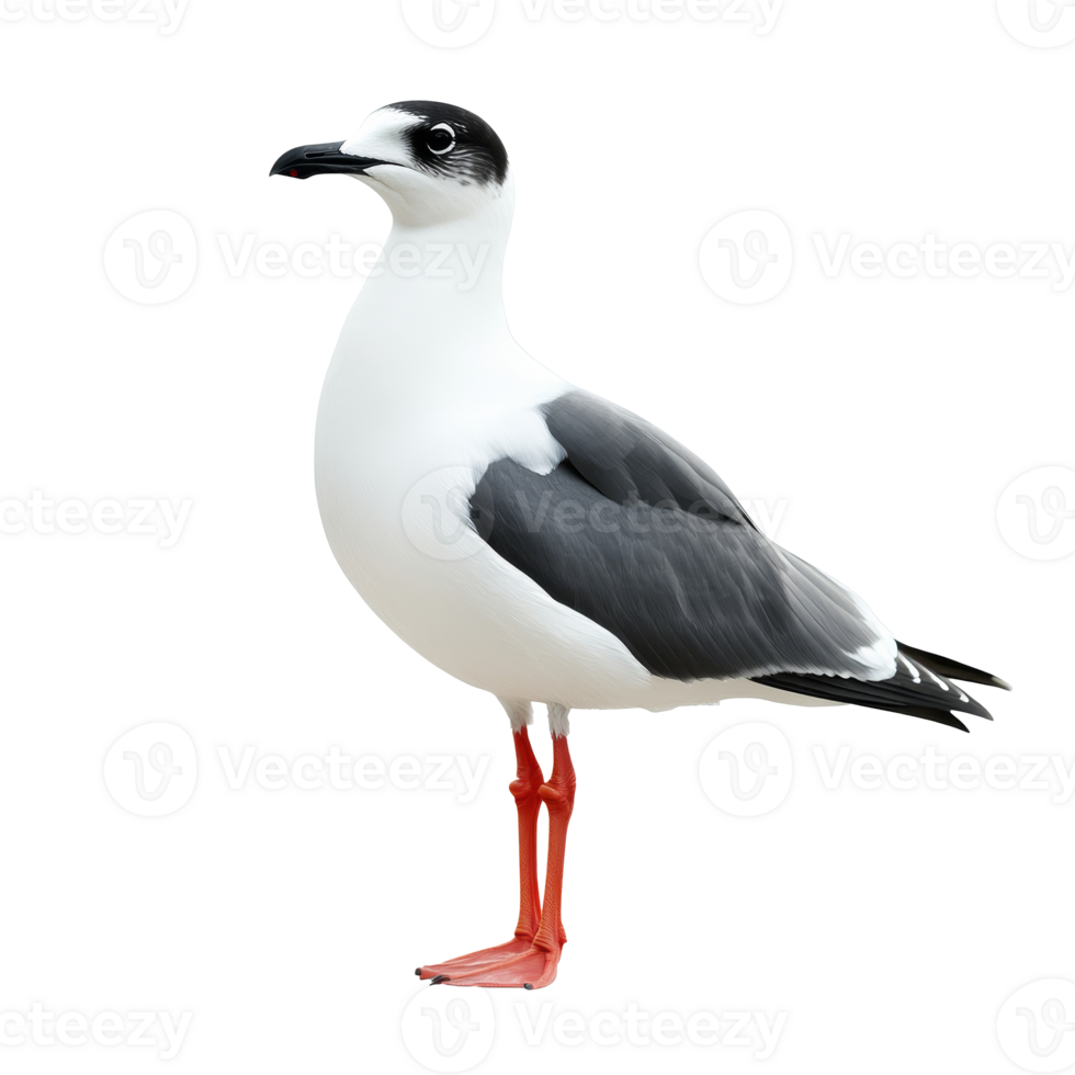 Seagull poised on white backdrop png