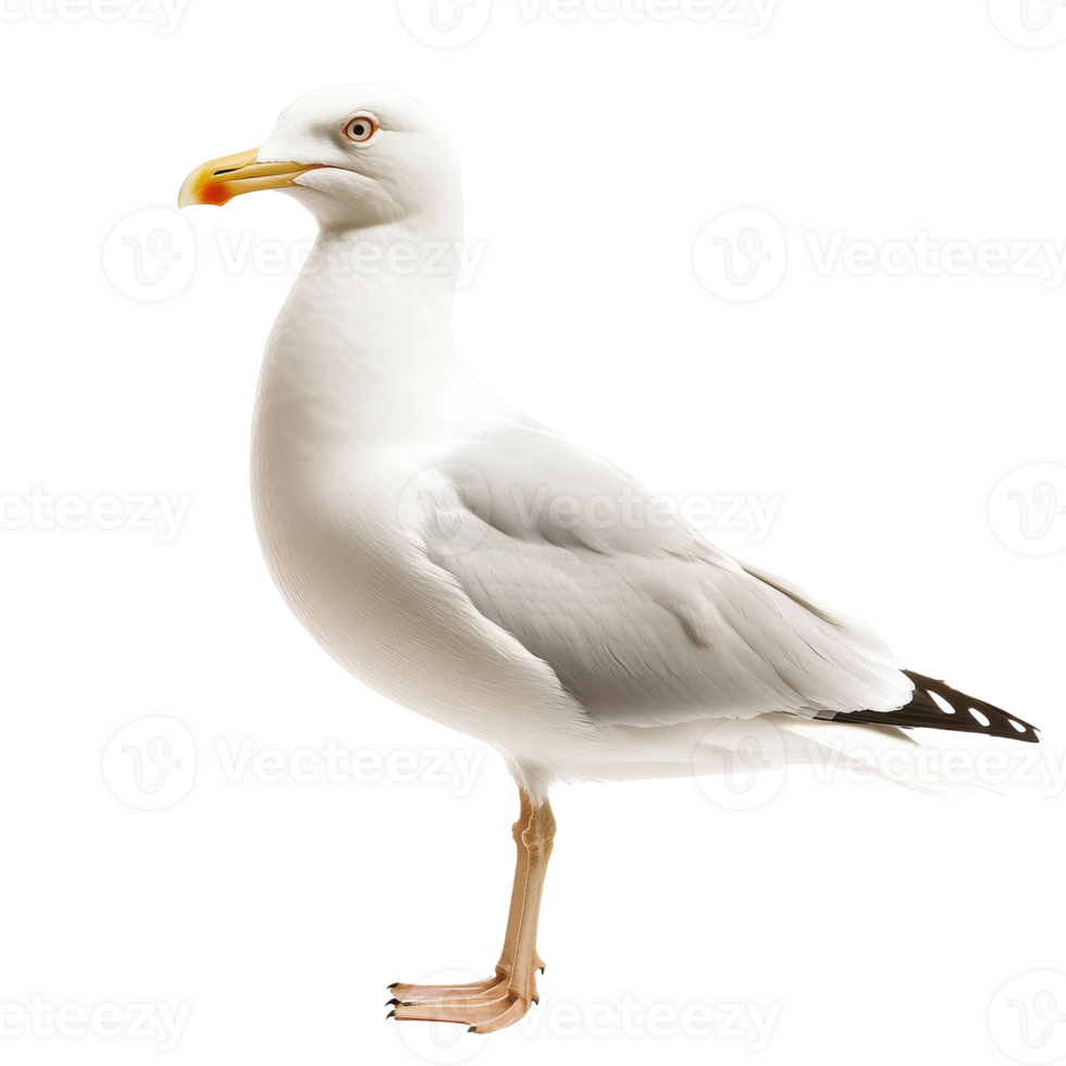 Seagull standing gracefully on a white background png