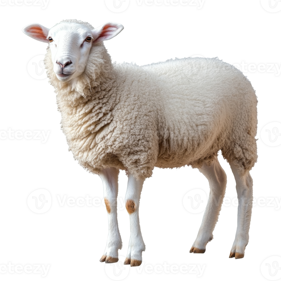Sheep standing on a plain background in daylight png
